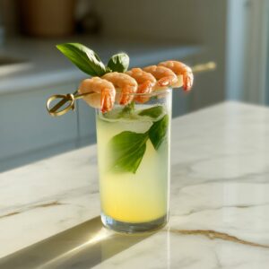 Lemon Basil Prawn Collins Cocktail Recipe