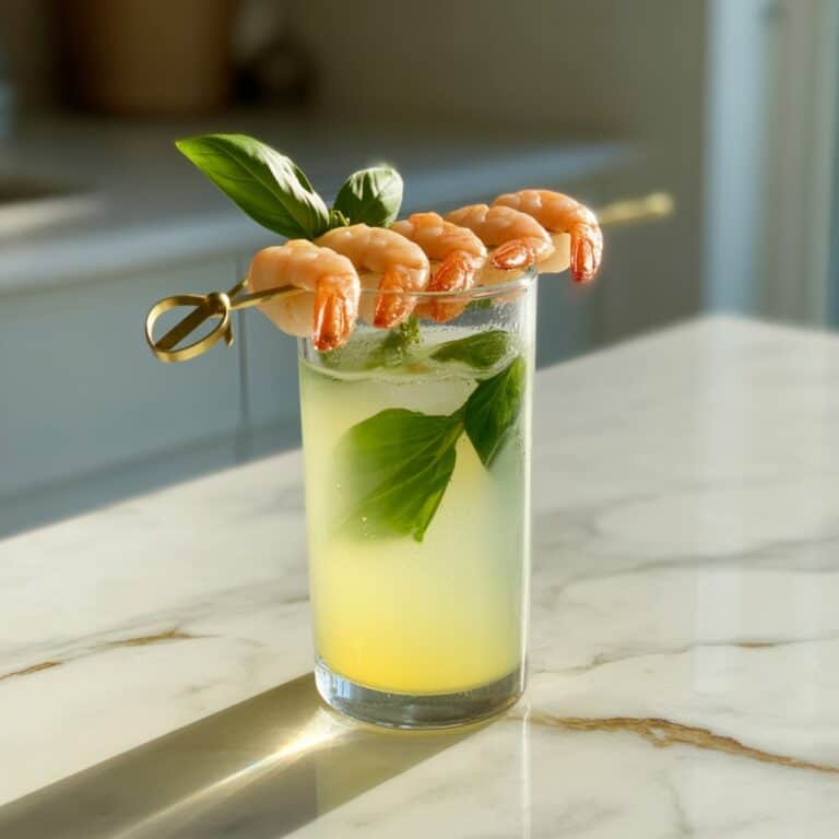 Lemon Basil Prawn Collins Cocktail Recipe