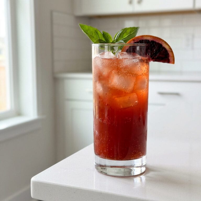 Blood Orange Basil Sparkler Mocktail Recipe