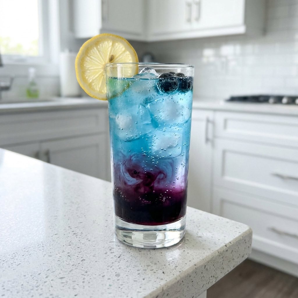Blueberry Blue Curacao Fizz Cocktail Recipe