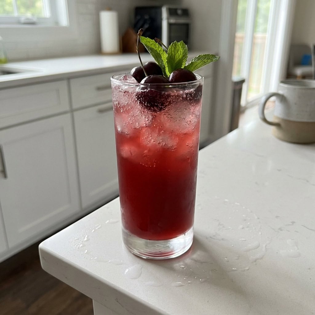 Cherry Vanilla Fizz Mocktail Recipe