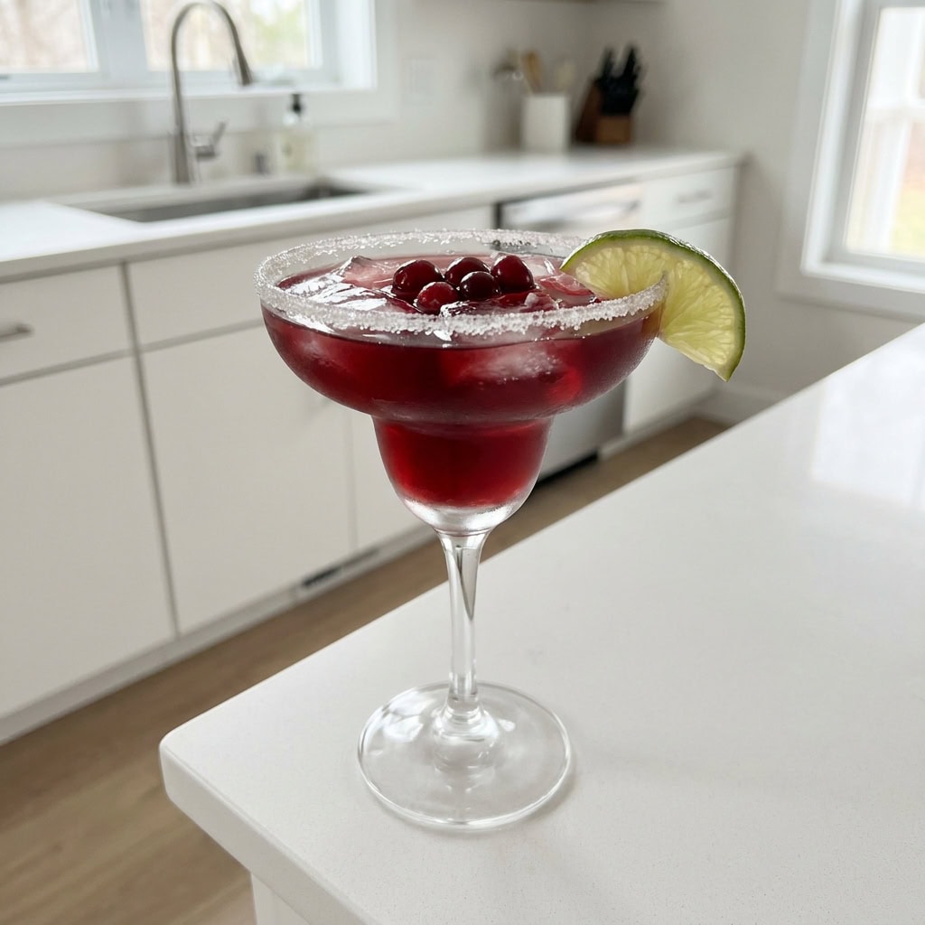Christmas Cranberry Margarita Cocktail Recipe