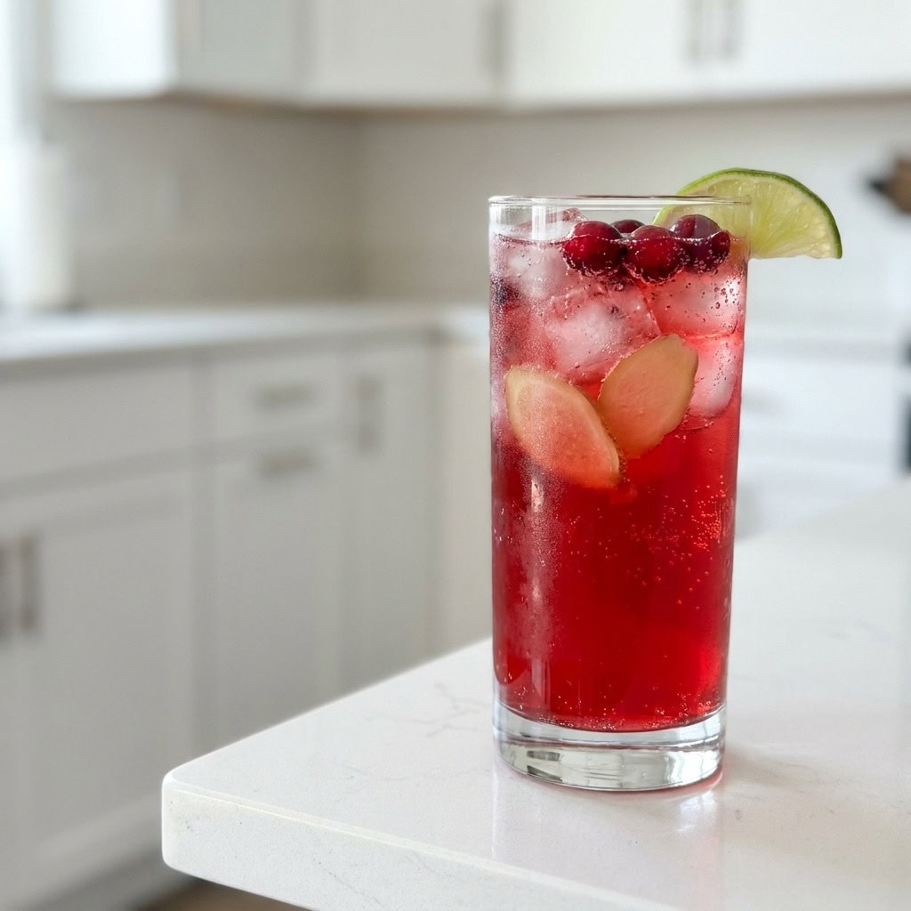 Cranberry Ginger Sparkler Mocktail Recipe