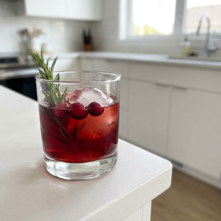 Cranberry Manhattan With Rosemary Cocktail Recipe