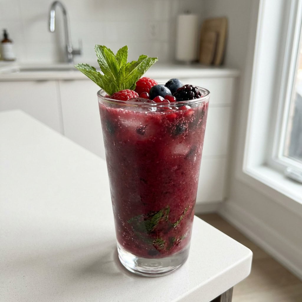Holiday Berry Smoothie Mocktail Recipe