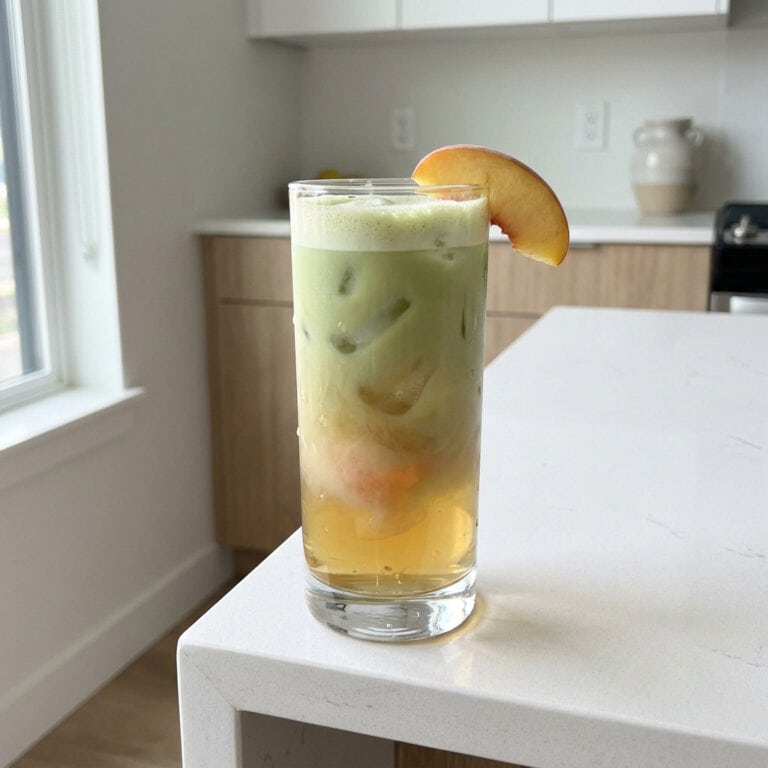 Matcha Peach Iced Tea Cocktail Recipe