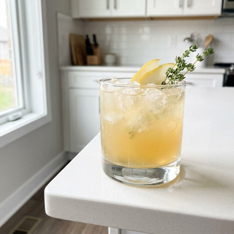 Pear And Thyme Gin Punch Cocktail Recipe