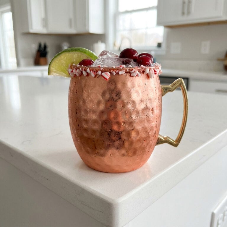 Peppermint Mule With Crushed Candy Canes Cocktail Recipe