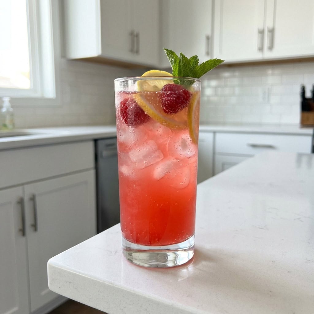Raspberry Mint Cooler Mocktail Recipe