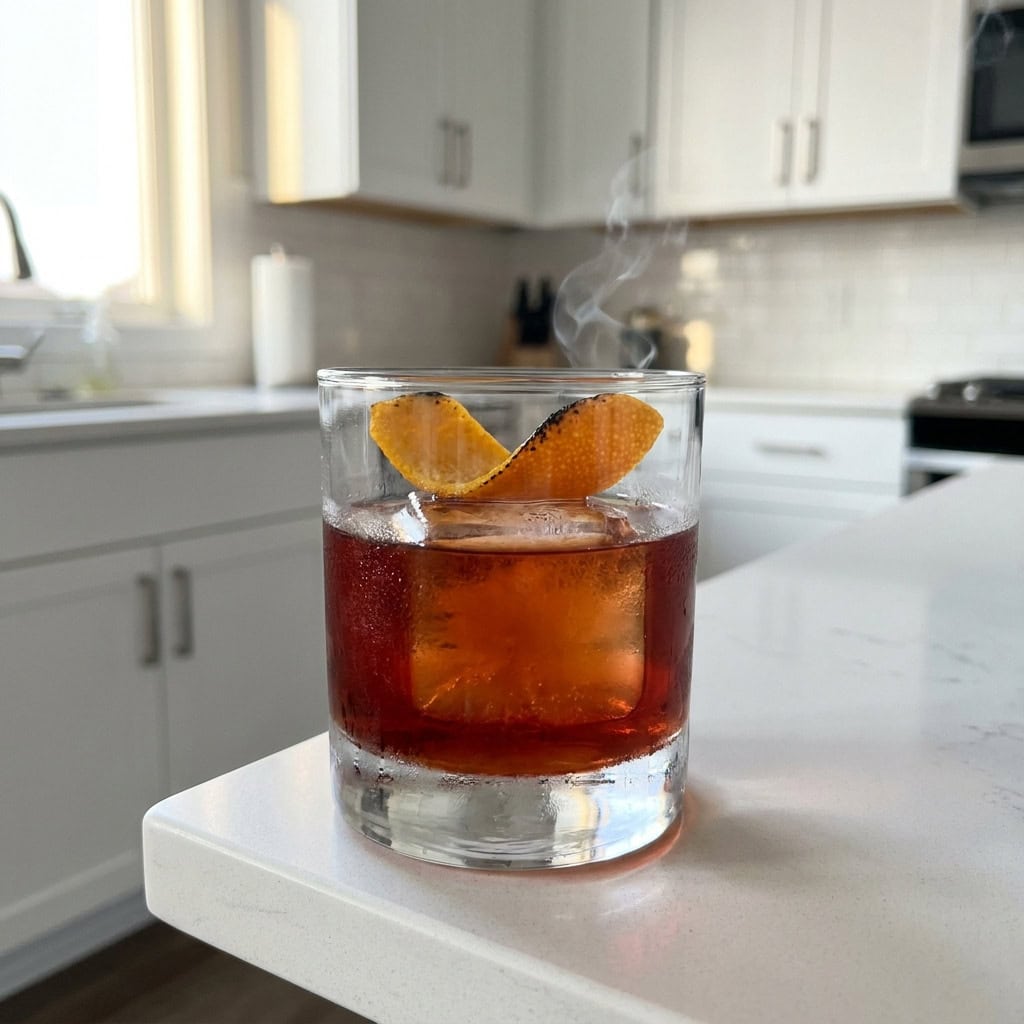 Smoky Bourbon Boulevardier Cocktail Recipe