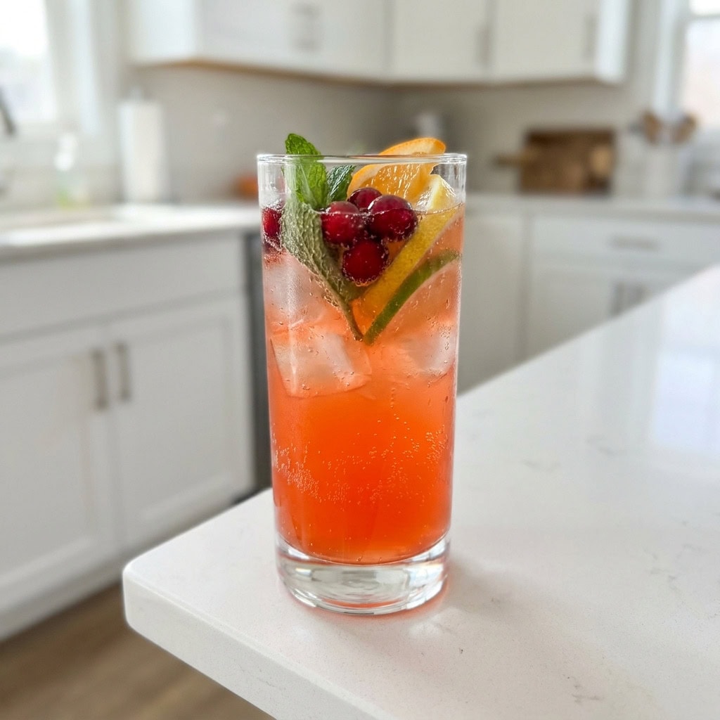 Sparkling Cranberry Citrus Mocktail Recipe