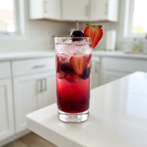 Strawberry Cherry Soda Mocktail Recipe