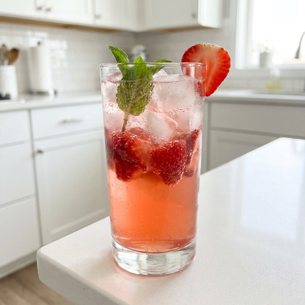 Strawberry Ginger Fizz Mocktail Recipe