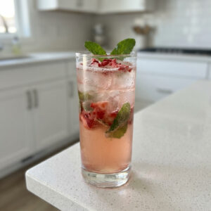 Strawberry Green Tea Refresher Mocktail Recipe
