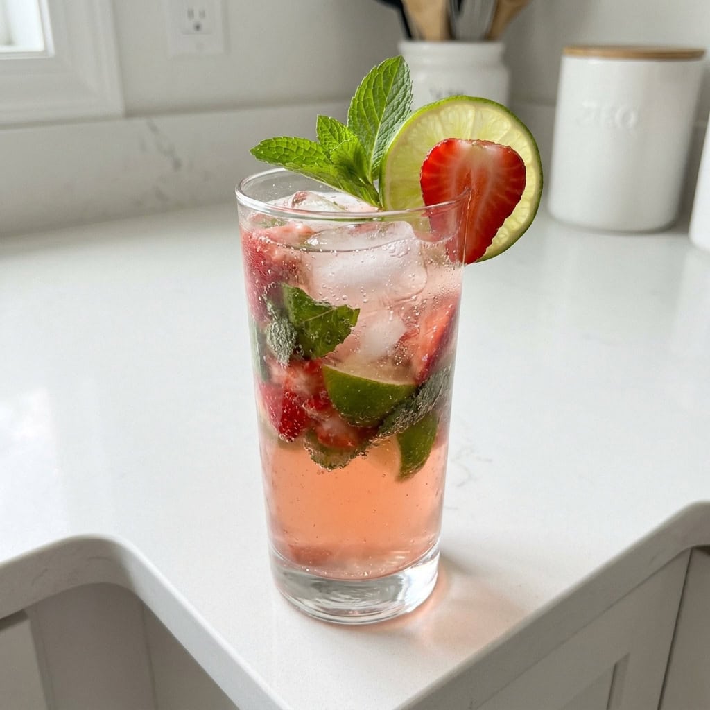Strawberry Mint Mojito Mocktail Recipe