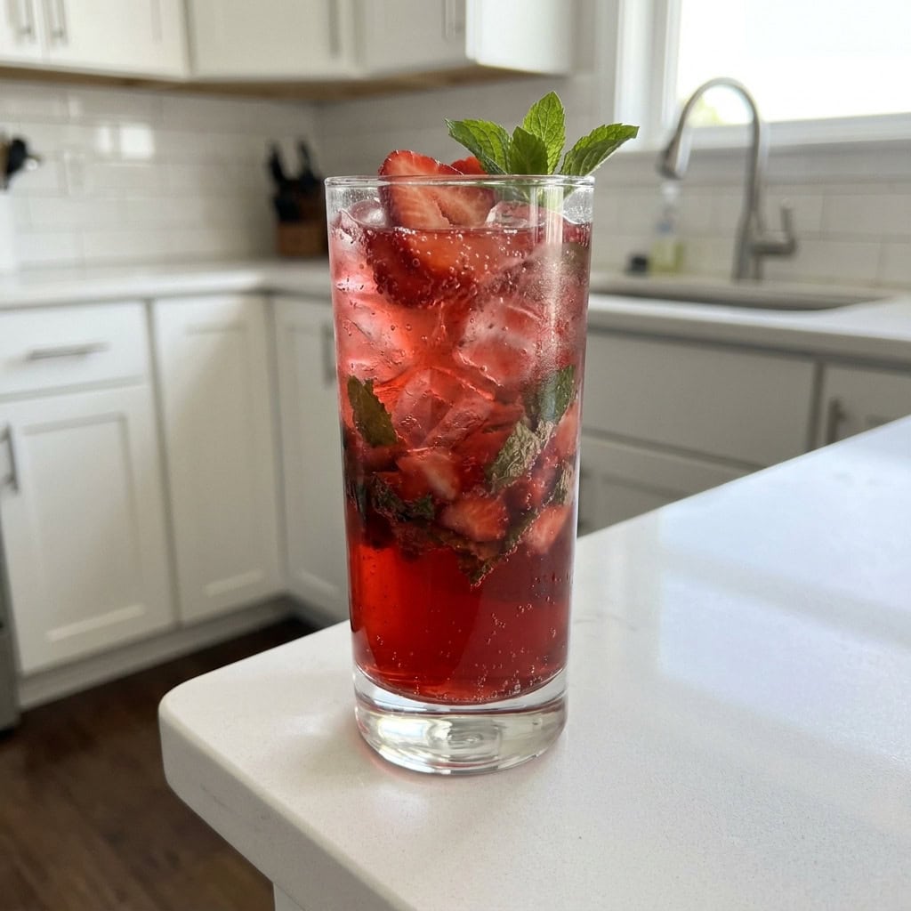 Strawberry Pomegranate Splash Mocktail Recipe
