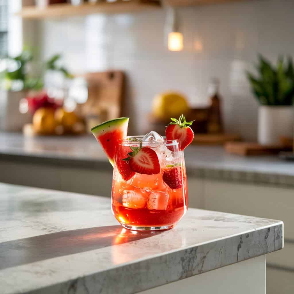 Strawberry Watermelon Cooler Cocktail