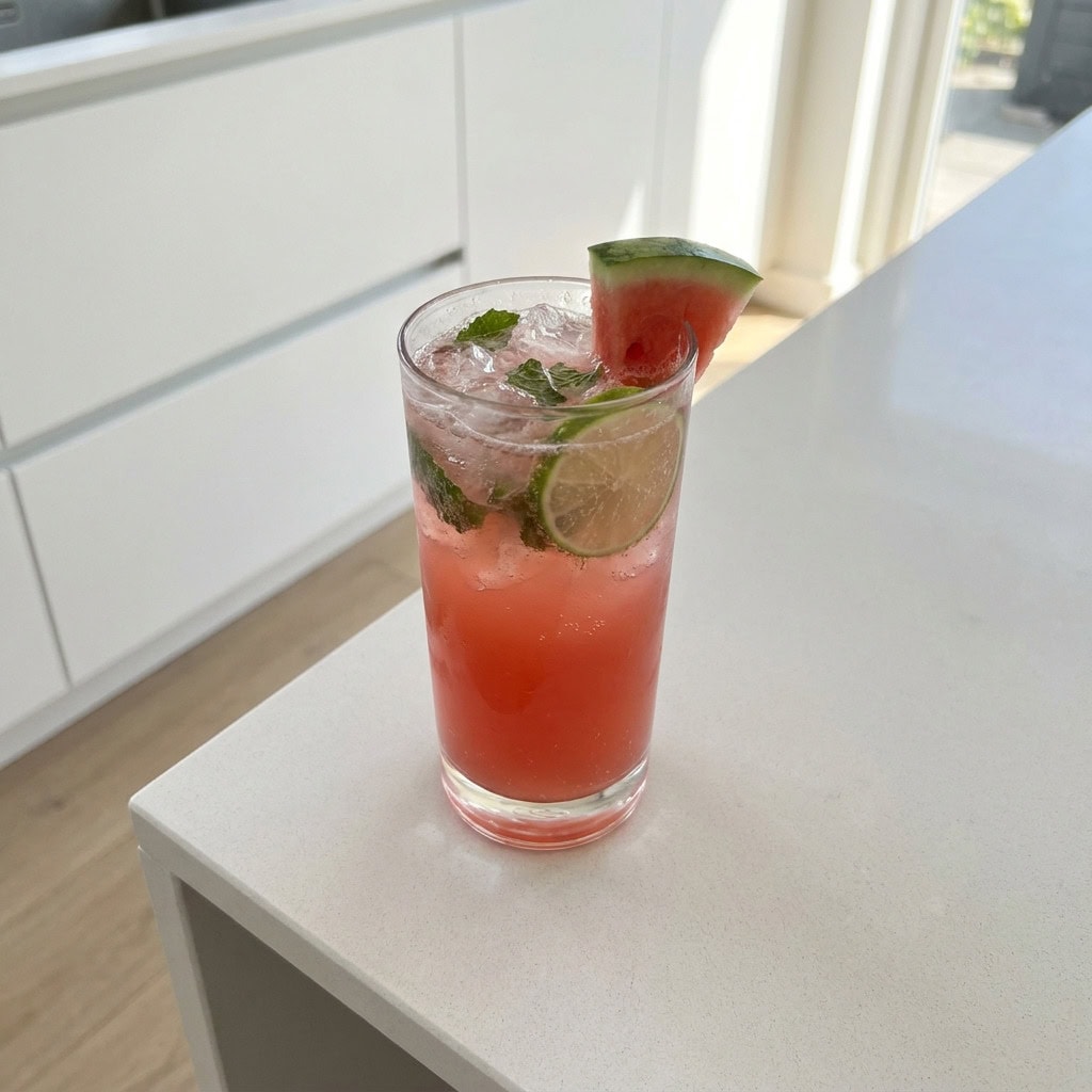 Watermelon Lime Refresher Mocktail Recipe