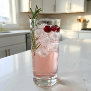 White Cranberry Rosemary Fizz Cocktail Recipe