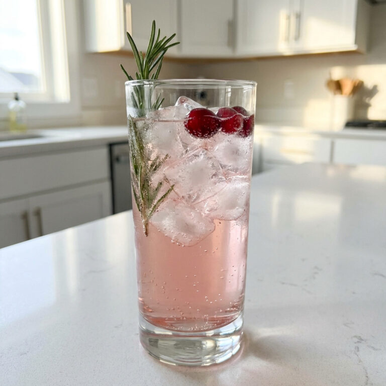 White Cranberry Rosemary Fizz Cocktail Recipe