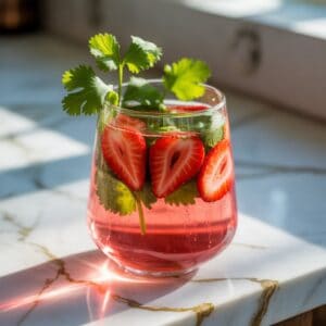Strawberry Cilantro Cooler Mocktail Recipe
