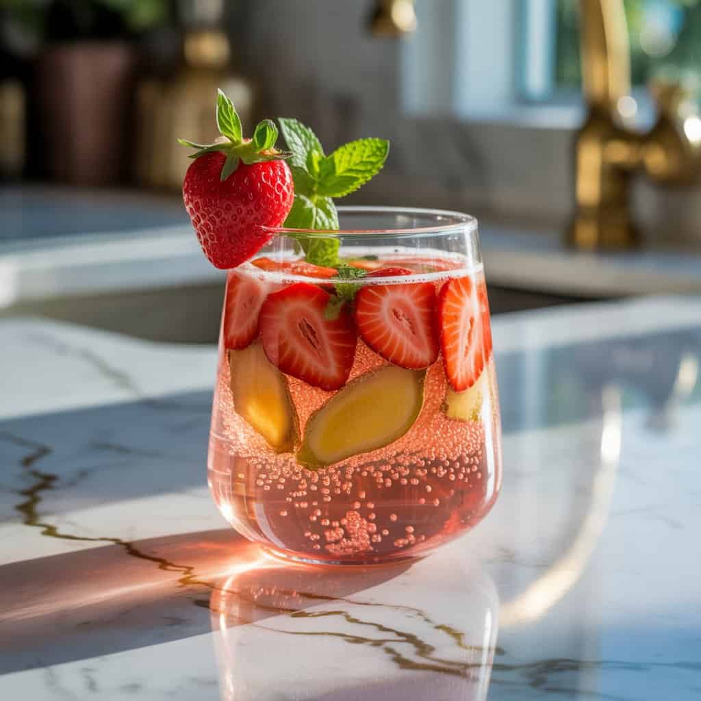 Strawberry Ginger Fizz Mocktail Recipe