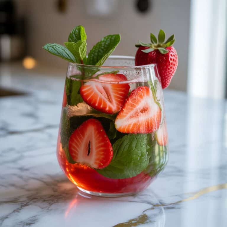 Strawberry Green Tea Refresher Mocktail Recipe