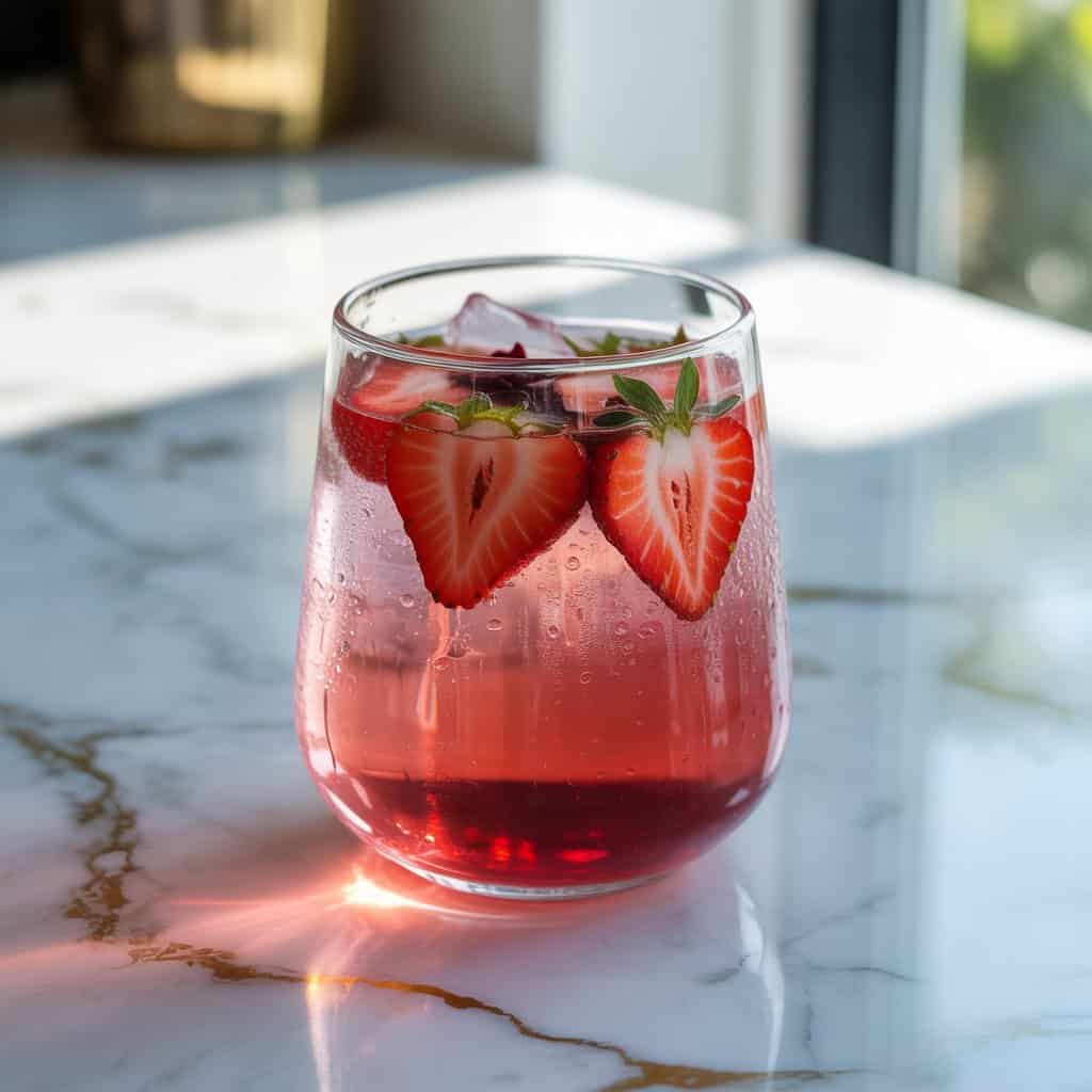 Strawberry Hibiscus Iced Tea Mocktail Recipe