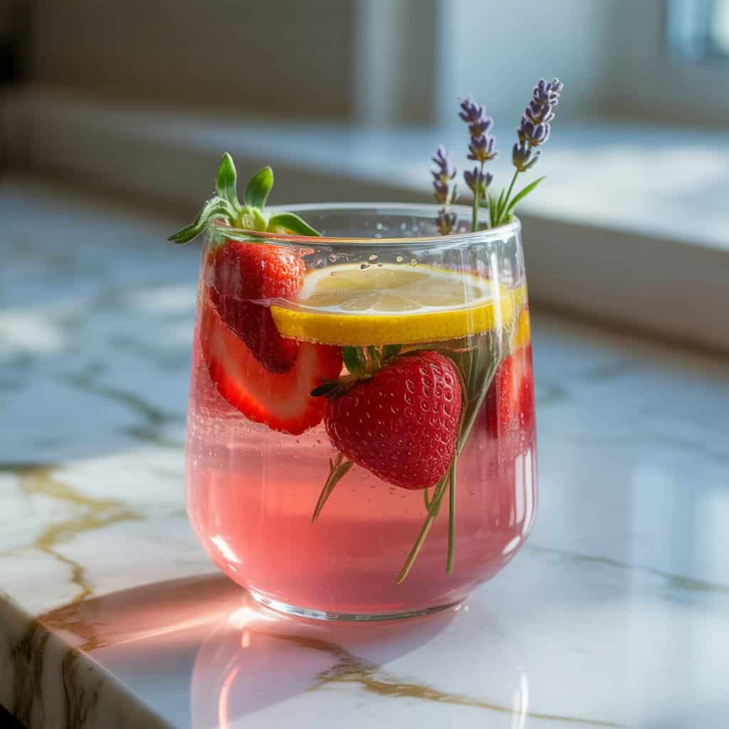 Strawberry Lavender Lemonade Mocktail Recipe