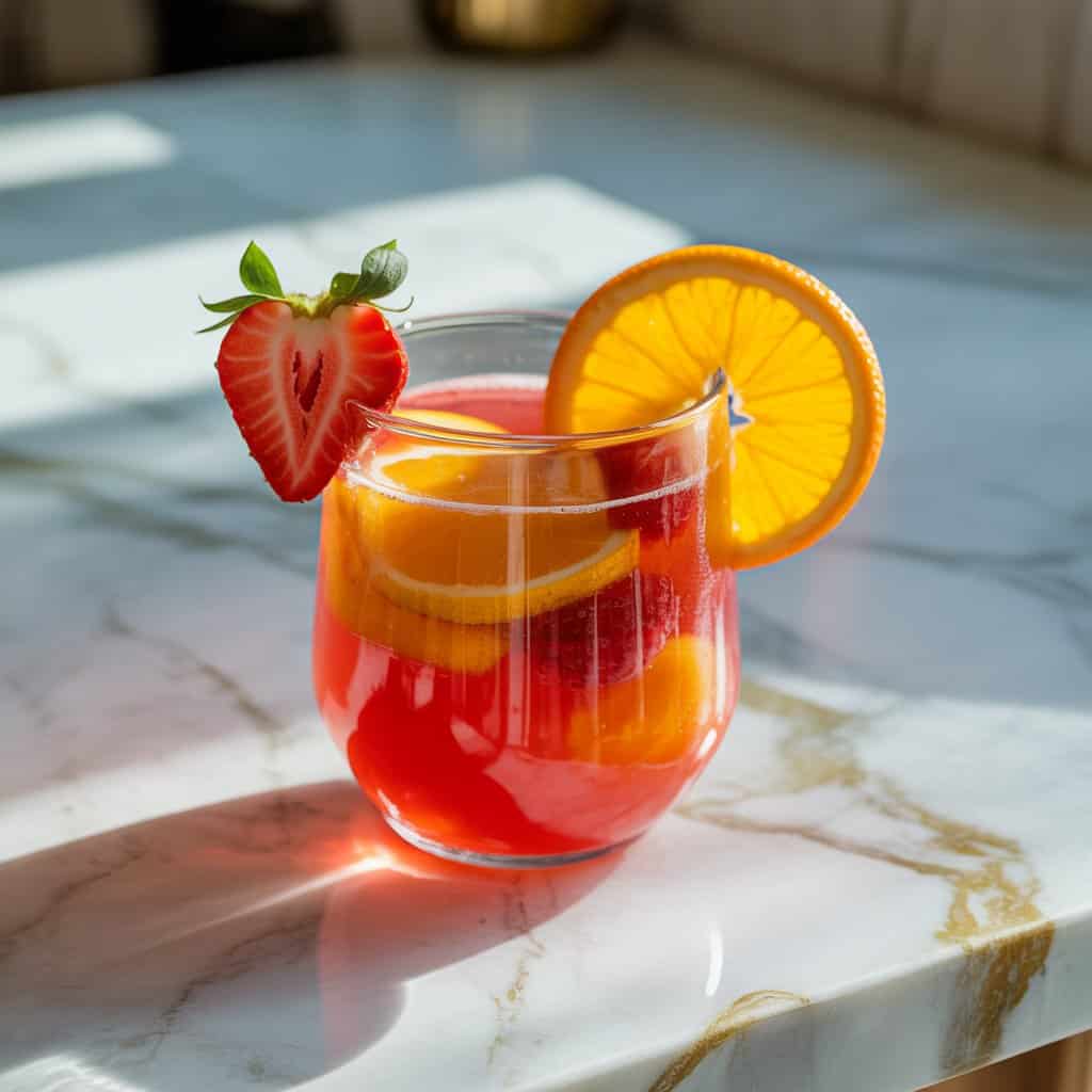 Strawberry Orange Sunrise Mocktail Recipe