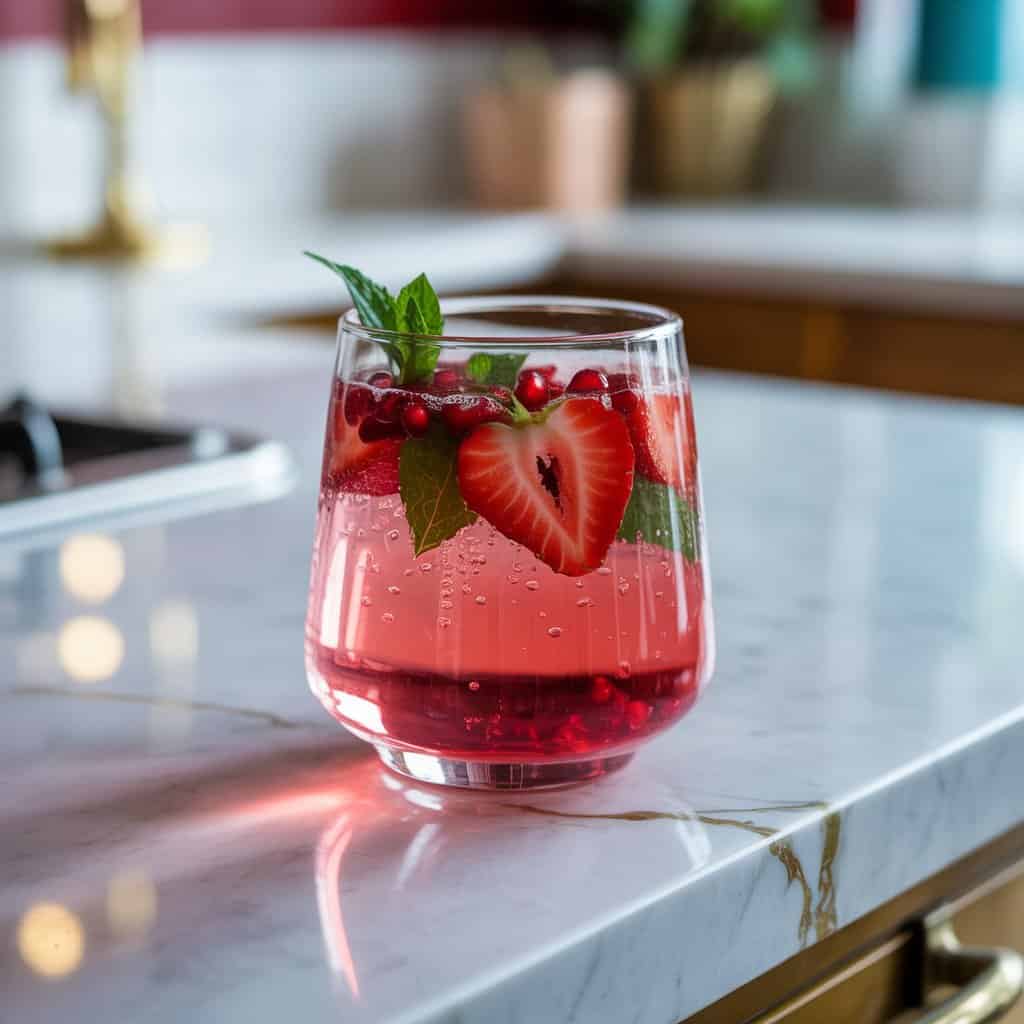Strawberry Pomegranate Splash Mocktail Recipe