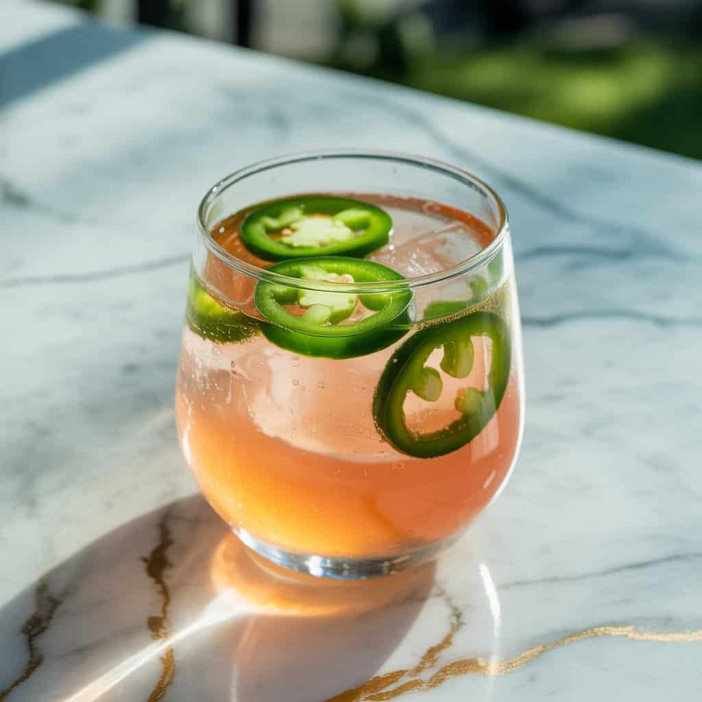 Spicy Paloma with jalapeño slices Cocktail Recipe