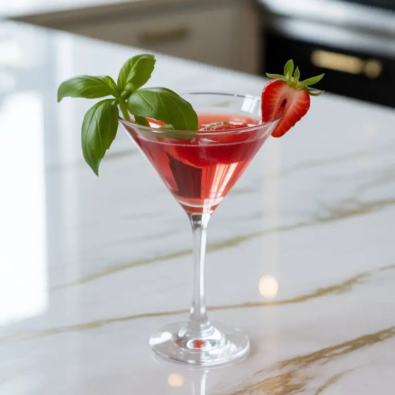 Strawberry Basil Martini Cocktail Recipe