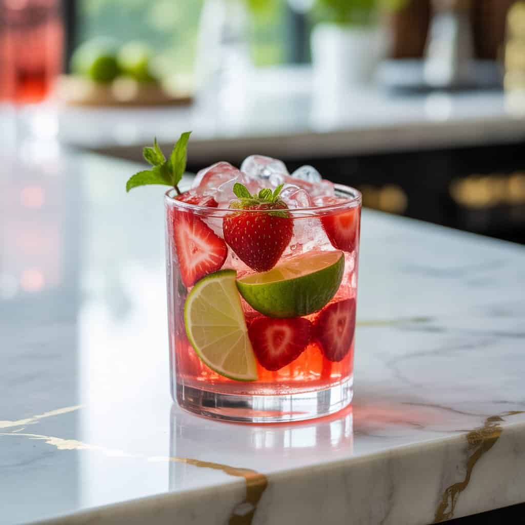 Strawberry Caipiroska Cocktail Recipe