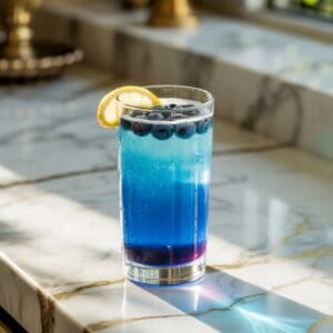 Blueberry Blue Curacao Fizz Cocktail Recipe