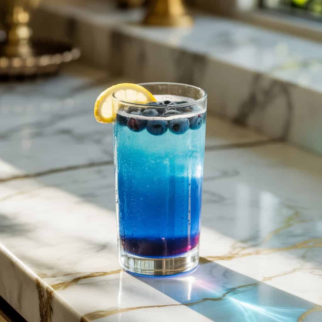 Blueberry Blue Curacao Fizz Cocktail Recipe