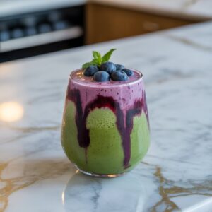 Matcha Blueberry Smoothie Cocktail Recipe