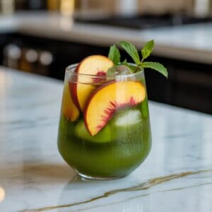 Matcha Peach Iced Tea Cocktail Recipe