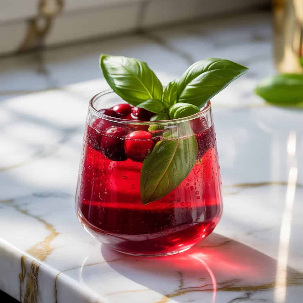 Cranberry Basil Smash Mocktail Recipe