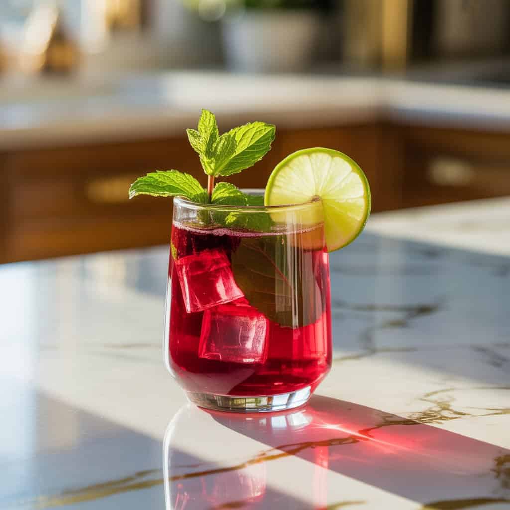 Holiday Hibiscus Cooler Mocktail Recipe