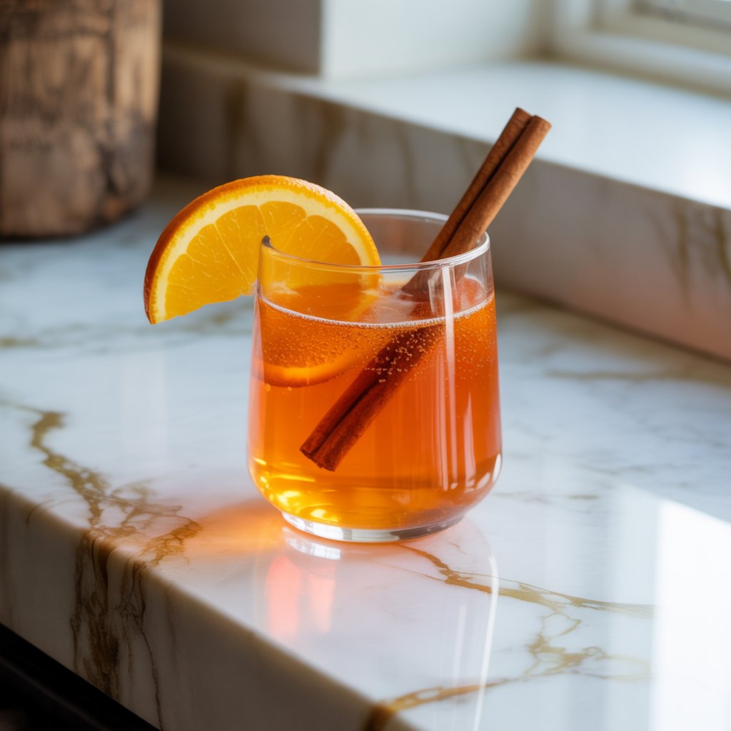 Cinnamon Orange Spritzer Mocktail Recipe