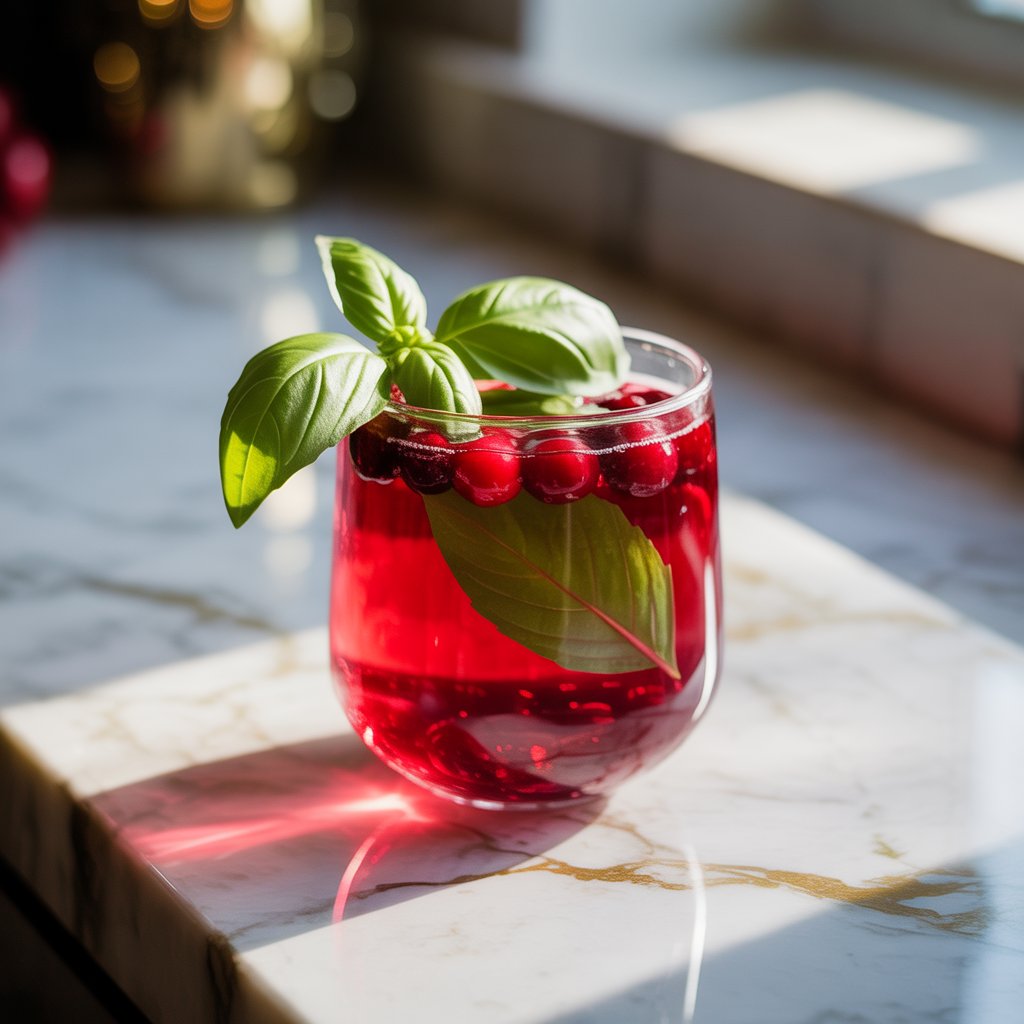 Cranberry Basil Mocktail Recipe
