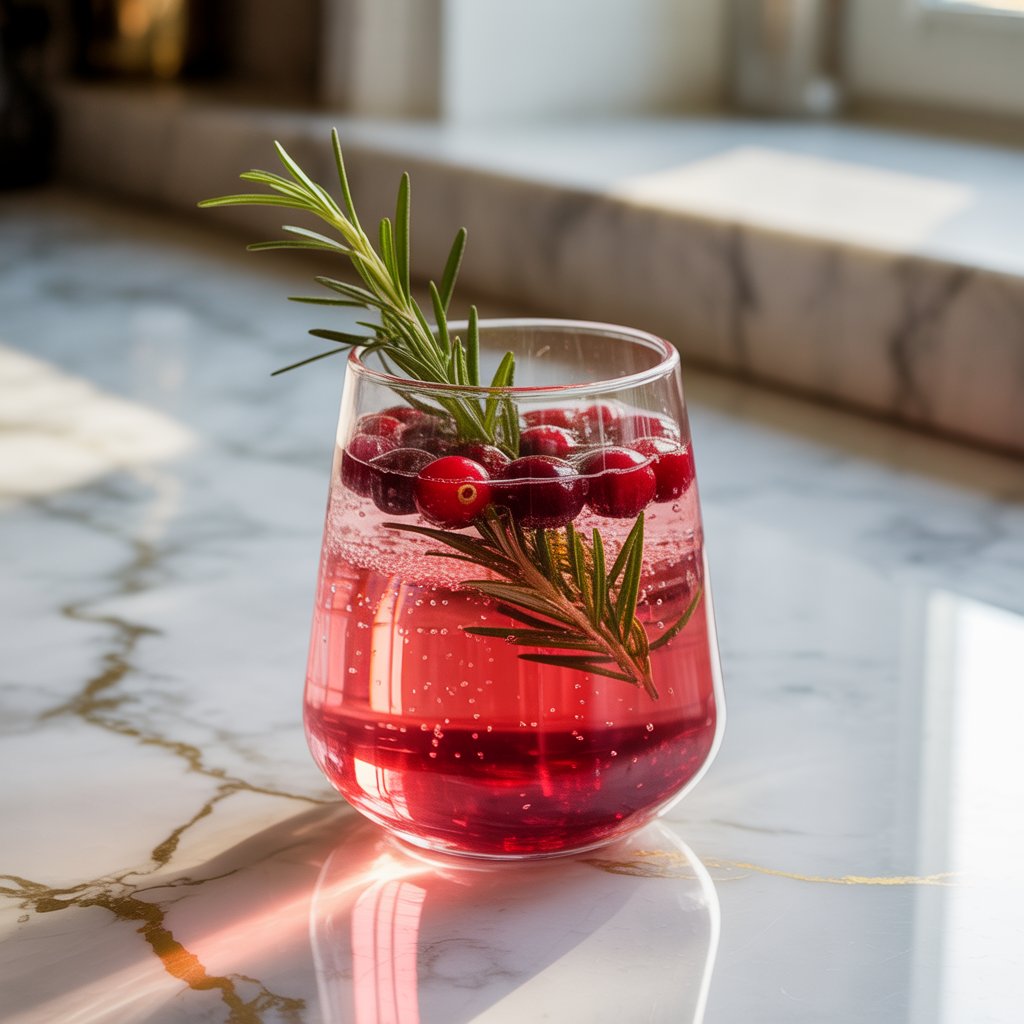 Cranberry Rosemary Spritz Mocktail Recipe
