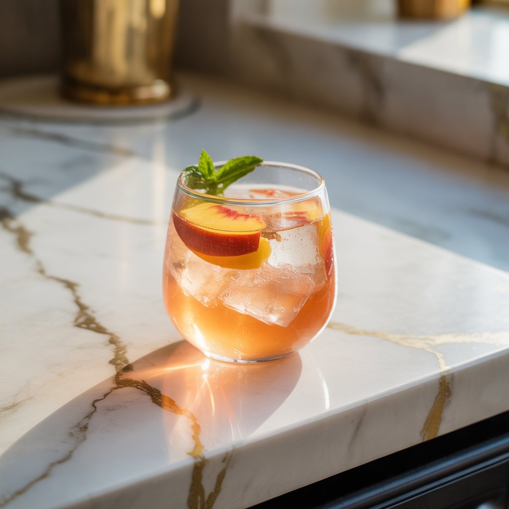 Ginger Peach Soda Mocktail Recipe