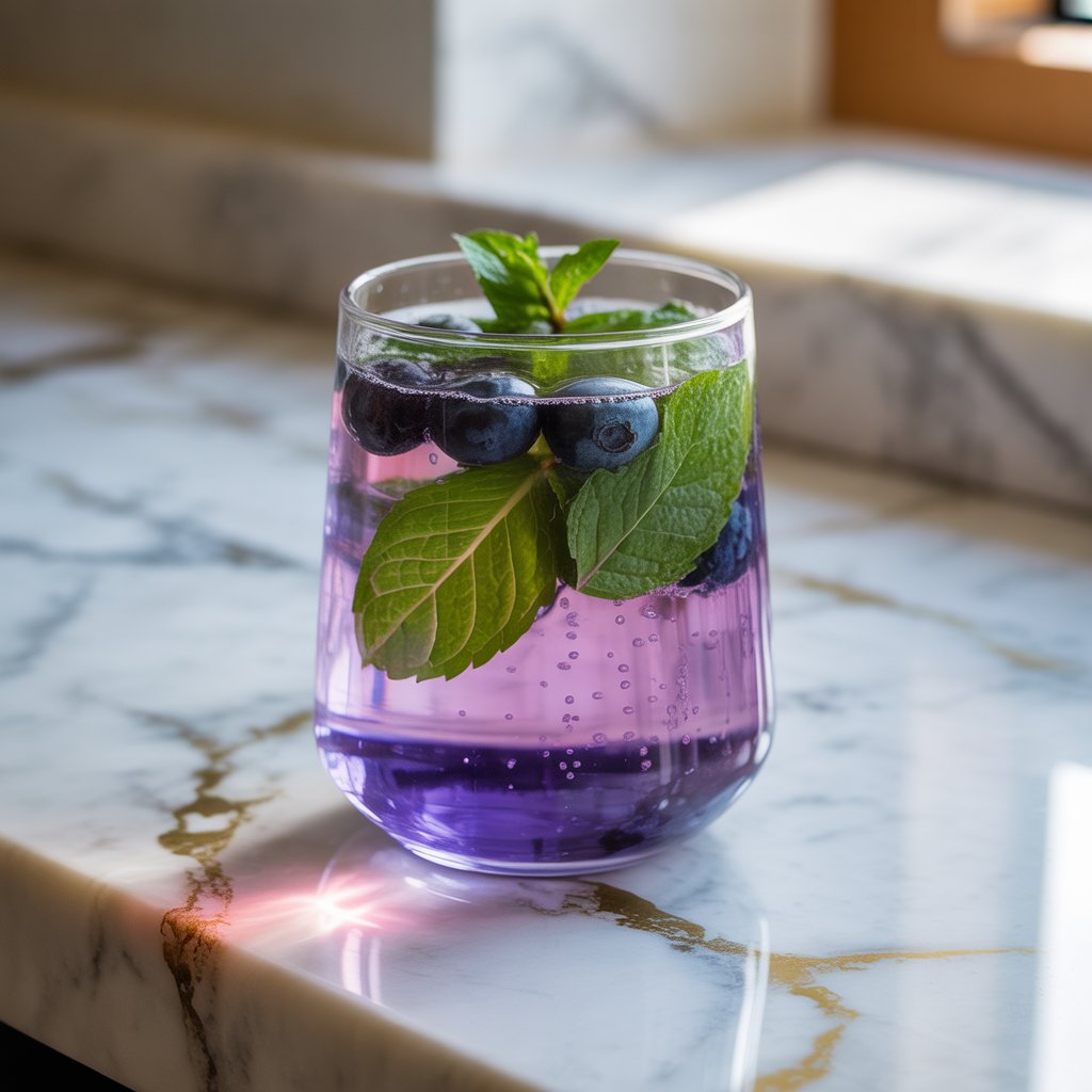 Blueberry Mint Fizz Mocktail Recipe