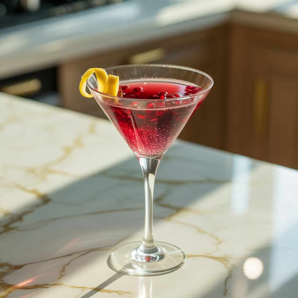 Sparkling Pomegranate Martini Cocktail Recipe