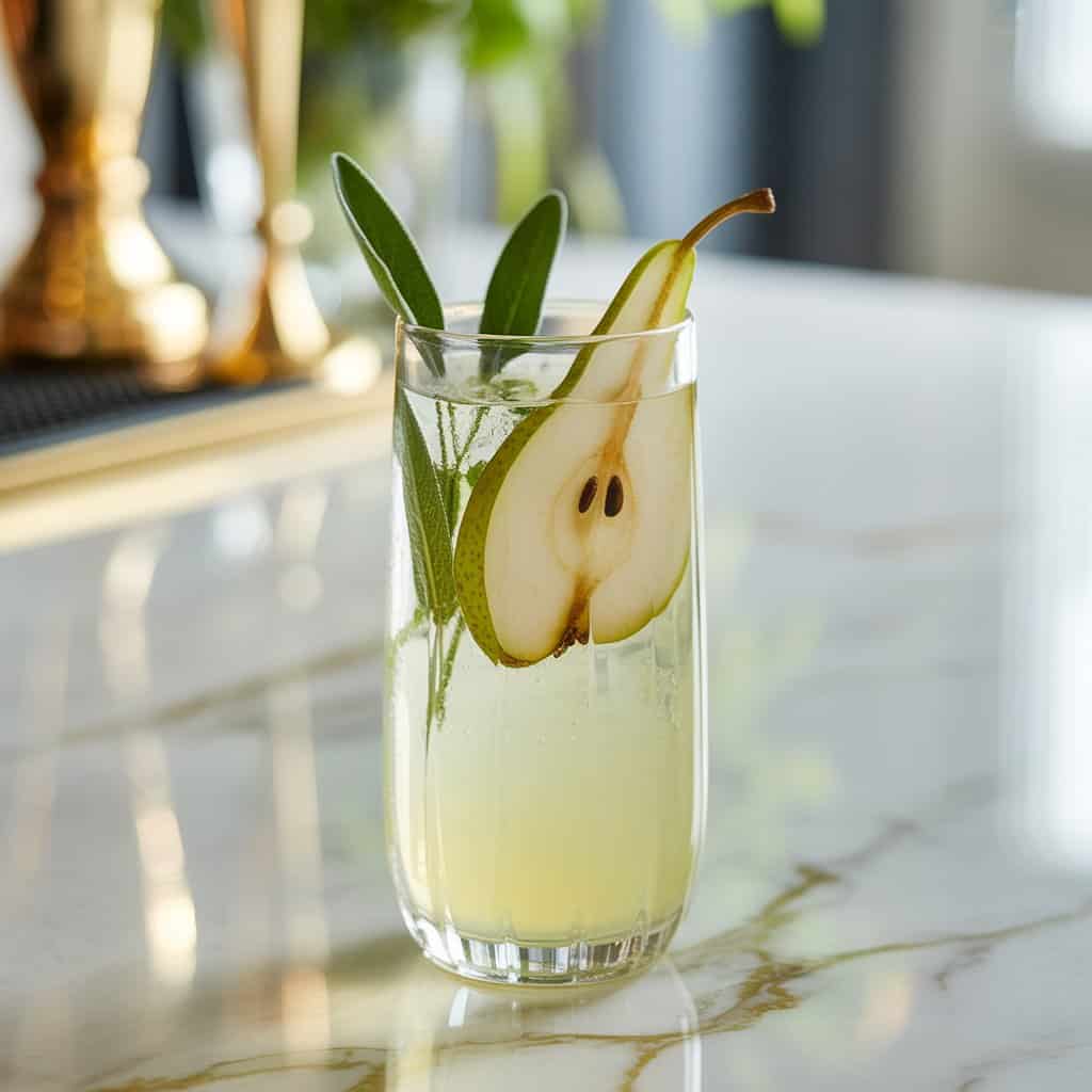 Pear and Sage Collins Cocktail Recipe