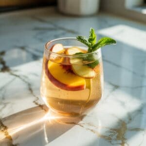 Peach Ginger Iced Tea Mocktail Recipe