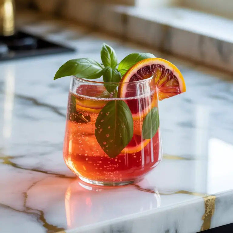 Blood Orange Basil Sparkler Mocktail Recipe