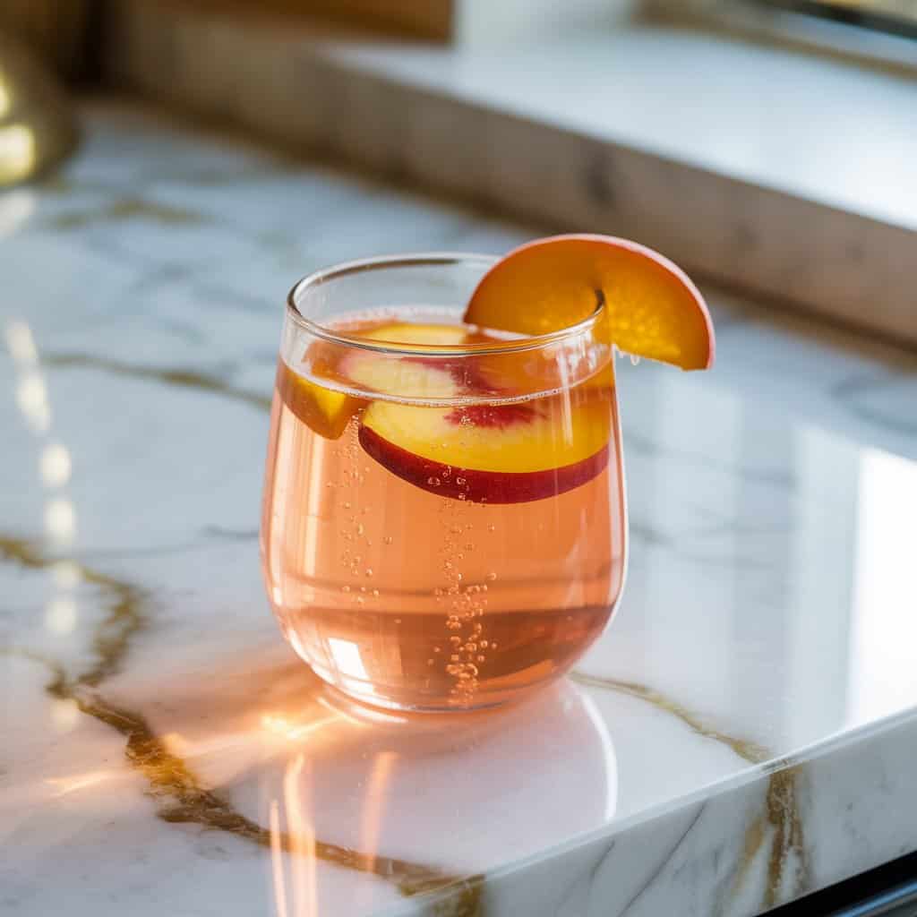 Peach Ginger Fizz Mocktail Recipe